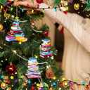 2 Pcs 3D Christmas Book Ornament for Tree 2025 Resin Book Lovers Gifts for Christmas Tree Hanging Ornaments Reading Library Club Decoration Gift for Bookworm Teacher Librarian Bookshelf