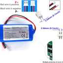 7.4V 2600mAh Rechargeable Battery Lithium li ion Batteries with XH2.54-2P Connector for Electronics, Lighting, Equipment 7.4v Battery Pack