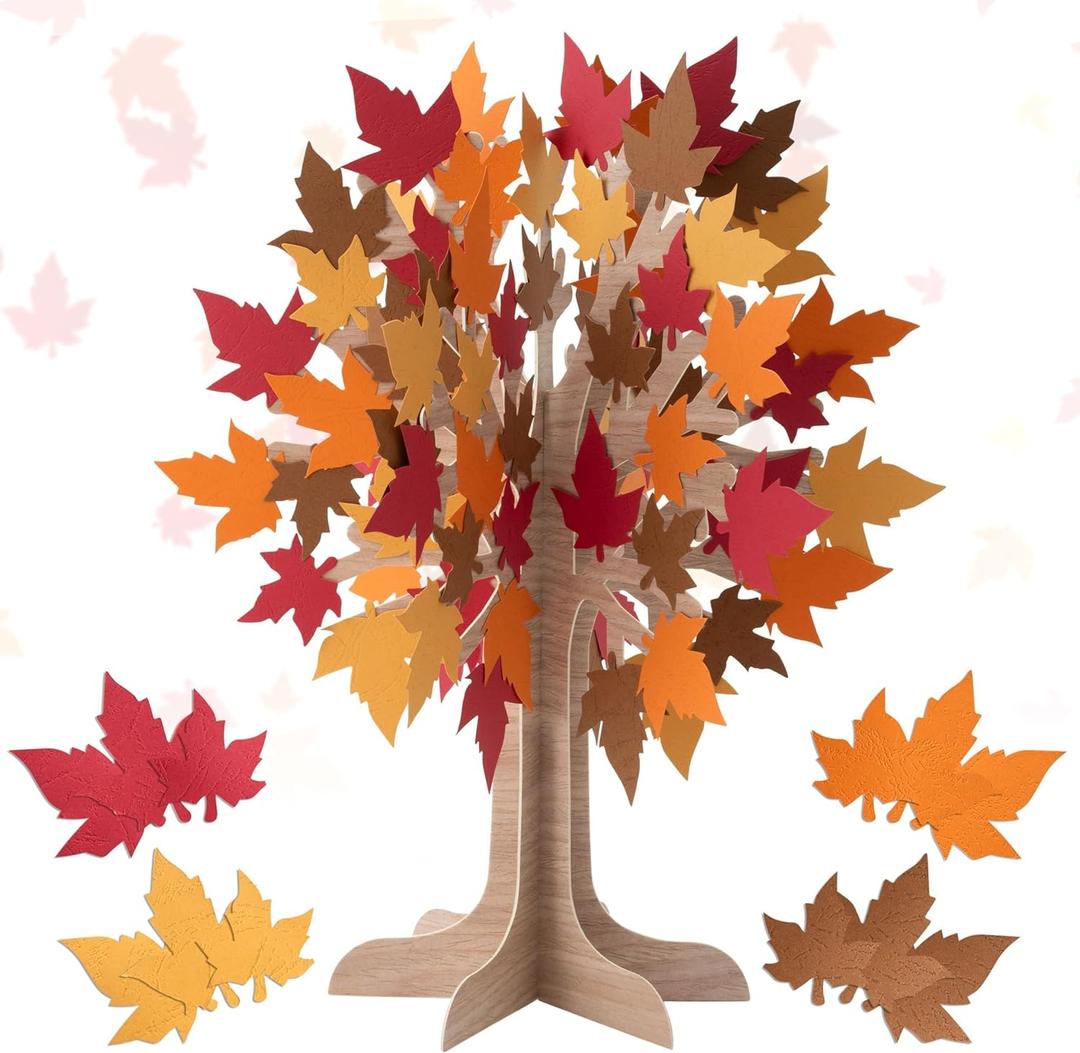 Cheerland Tree of Life Centerpiece 3D Table Decor Autumn Fall Thankful Tree for Thanksgiving Harvest Rustic Woodland Party Supplies Yellow, Orange, Red Leaves Dcor Arrangements Displays