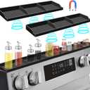 Hydream Stove Top for Silicone Shelf,30 Inch Magnetic Shelf Over the Stove Spice Rack,Kitchen Organizer Magnet Above Stovetop Back of Flat Storage Suctioned-Black