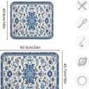 Dish Drying Mat Kitchen Counter Absorbent Blue and White Pattern Coffee Sink Mat Dish Drainer Pad 18 Inch x 24 Inch