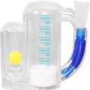 Incentive Spirometer (WHITE02), Breathing Exercise Device for Lungs, Breathing Trainer for Adults, 5000ml Volume Measurement with Flow Rate Indicator