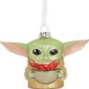 Hallmark Star Wars: The Mandalorian Grogu Holding Cup Christmas Ornament, Blown Glass