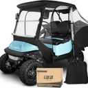 10L0L 4-Passengers Golf Cart Driving Enclosure for Club Car Precedent, Clear Window Rain Cover All Weather Waterproof Windproof Snowproof Storage Covers (Black)