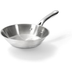 T-Fal Gourmet Stainless Steel Fry Pan 8.5 Inch Induction Compatible Skillet Pan, Fast and Even Heating, Oven Safe to 500F, Professional Grade Cookware for Home Chefs