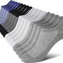 wernies No Show Socks Men, Low Cut Ankle Short Casual Cotton Socks with Non Slip Grips 6-10/11-13 (Mix of Colors-0018 Pairs/16 Pieces)