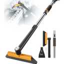 Helloleiboo 39.4" Ice Scrapers for Car Windshield Extendable Snow Brush for Car 12 Adjustable Length Settings with 360° Pivoting Brush Head Snow Removal Tools Snow Brush and Ice Scraper for Truck SUV