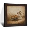 Puyfsdhg Rustic Fall Halloween Ghost Pumpkin Wall Art Framed Autumn Farmhouse Spooky Ghost Pumpkin Canvas Prints Artwork, Halloween Country Oil Paintings Wall Decor for Home Bedroom Room 20x20 Inch