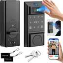 Smart Lock with Palm Vein&Facial Recognition& Fingerprint Keyless Entry Door Lock, Built-in Wi-Fi Deadbolt with Security Camera& Video Doorbell, App Control, Auto-Lock, Touch Keypad for Home Security