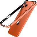 for iPhone 17 Pro Max Bumper Case Metal, No Back Design Compatible with MagSafe, Aluminum Alloy + TPU Bumper Frame Slim Fit Excellent Heat Dissipation 4 Corner Raised Shockproof (Orange)