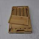 Bread Slicer for Homemade Bread - Adjustable Loaf Width Bread Cutter with Foldable Slicing Guide and Crumb Tray - Wooden Bread Cutting Board for Loaf, Cake, Bagels, Artisan Bread - Gift for Bakers