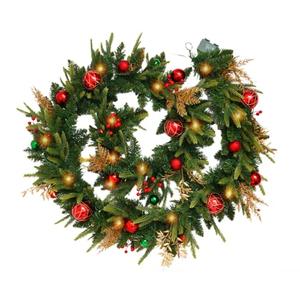 SENNOUL Pre-lit 9ft Christmas Garland with Lights, Garlands for Decoration Christmas with 243 Branches and 50 LED Warm Lights,for Mantle,Outdoor,Stairs Railing,Wall,Table,Indoor（Battery Operated）