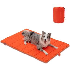 46x28In Large Size Outdoor Dog Bed, Waterproof & Portable Camping Travel Pet Mat, Easy to Clean, Washable Odor Resistant Pet Cooling Pad (Orange)