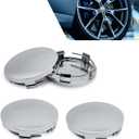 4 PCS Car Wheel Center Caps, 60MM/2.36In OD 56MM/2.2In ID, ABS Snap-in Vehicle Rim Hub Caps, Anti-Falling Rust-Proof Wheel Hub Decoration, Universal for SUV Sedan Truck(Silver)