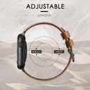 Eyamumo Genuine Leather Bands Compatible for Apple Watch Band 42mm 44mm 45mm Men Women, Top Grain Soft Vintage Genuine Leather Replacement Strap Compatible with Apple Watch Series 9 8 7 6 5 4 3 2 1 SE (A-Vintage Retro Brown + Black Adapter)