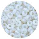 14x8mm Rondelle Big Hole Natural White Opalite Beads for Jewelry Making
