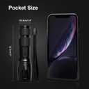 JINIU Rechargeable LED Flashlight, Bright Tactical Torch High Lumens, White Light, Waterproof Handheld Zoomable Flash Light, Gifts for Men, Hunting Camping Essentials Gear (1PACK, Black)