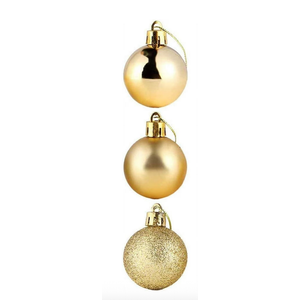 25 Pcs Mini Christmas Balls Ornaments Set 0.79 Inch Christmas Day Ball Topper Star Tree Hanging Ornaments for Party Decoration, Yellow