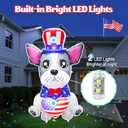 5FT Tall 4th of July Inflatable Puppy Bulldog with Heart American Flag Built-in 2 Bright Led Lights for Blow Up Patriotic Inflatables Outdoor Decorations
