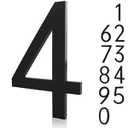 Apartment Numbers for Door, Self Adhesive 5 Inch Stick on Numbers for Mailboxes for Outside Door Farmhouse Mailbox Office Hotel, Address Numbers and Letters, Frosted Matte Black Acrylic House Number 4