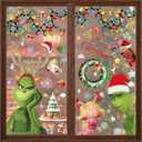SUNWISHA Christmas Window Clings 10 PCS Reusable Double Sided Static Christmas Stickers Indoor Decor