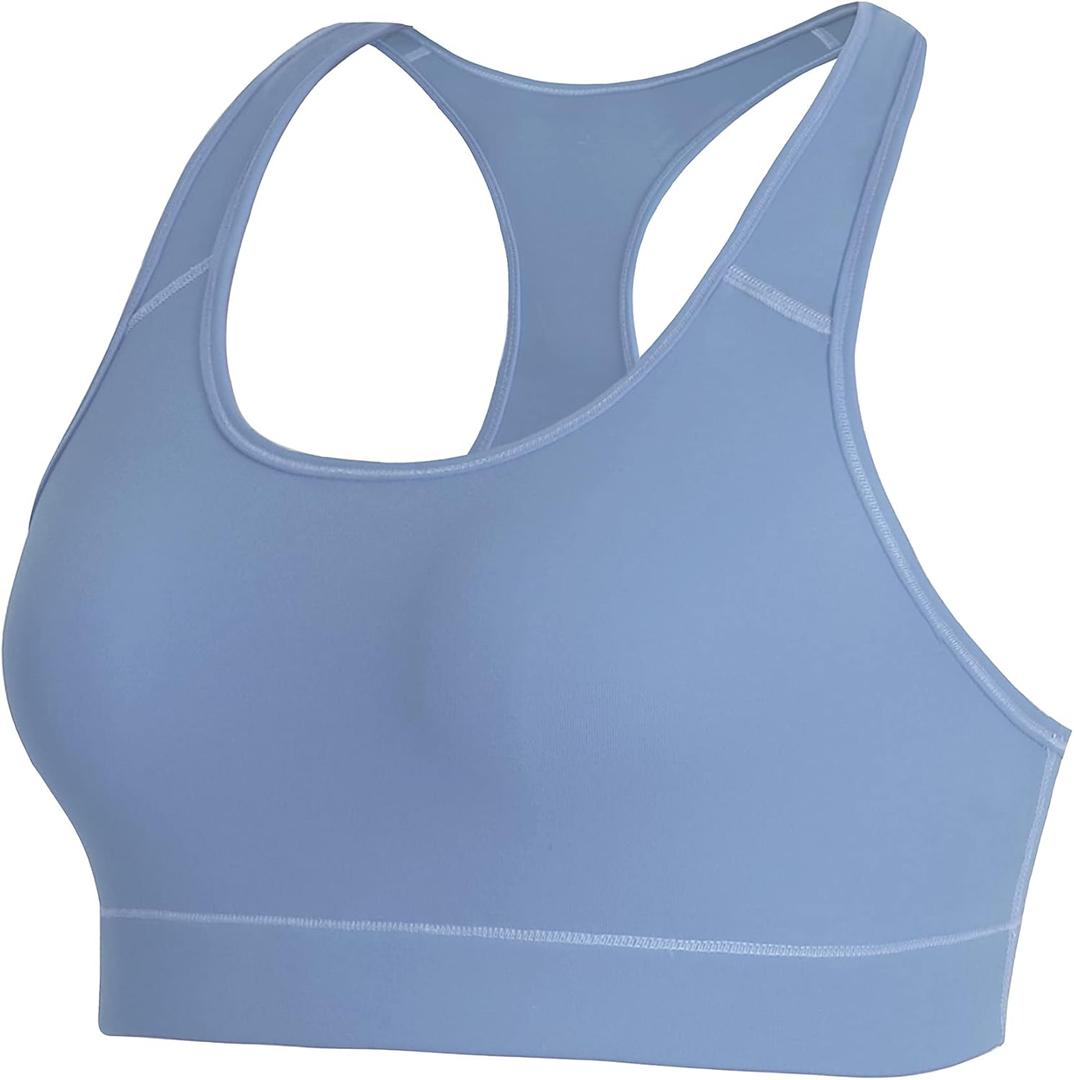 BUBBLELIME Women's Racerback Sports Bras High Impact/Medium Support Activewear Fitness Workout Yoga Tank Tops (Blue, M)