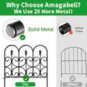 AMAGABELI GARDEN & HOME 5 Panels 32in(H)10ft(L) Decorative Garden Fences and Borders for Dogs No Dig Rustproof Metal Fence Panels Garden Edging Border Animal Barrier Fencing for Flower Beds Black