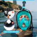 Greatever G2 Full Face Snorkel Mask with Latest Dry Top System,Foldable 180 Degree Panoramic View Snorkeling Mask with Camera Mount,Safe Breathing,Anti-Leak&Anti-Fog