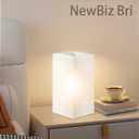 9 Inch Square Table Lamp with White Frosted Glass Shade Stylish Ball Light Lamp for Bedroom Living Room and Bookshelf Modern Design Perfect for Home Decor, Without Bulb