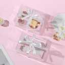 2 x 3Pcs Pink Bento Cake Cupcake Combo Boxes Valentine's Day 1+2 Bento Box with Clear Lid 2 Holes Pastry Sweets Cake Cupcake Combo Box Baking Supplies for Valentine Wedding Birthday Party(Pink 1+2/3Pcs)