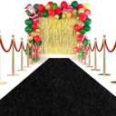 Black Carpet Runner Rug for Party and Event, Non-Slip TPR Rubber Backed Aisle Runway red Rug for Step, Proposal & Wedding Christmas Thanksgiving Decorations, Runway Rug for Prom(3 x 10ft, 450 GSM)