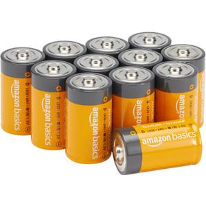 Amazon Basics 12-Pack D Cell Alkaline Batteries, 1.5 Volt, 5-Year Shelf Life, Long-Lasting Power, Reliable for Clocks and Emergency Use