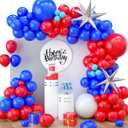 Red Blue Balloon Garland Kit, Red Blue Balloon Arch with Red and Dark Blue Balloons, Red and Blue Balloon Arch for Independence Day Graduation 4th of July Nautical Party Decorations