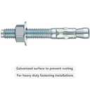 Wensilon 5/8x6 10Pcs Inch Standard Fasteners for Heavy-Duty Zinc Wedge Anchors for Cement and Concrete