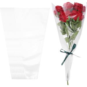 PATIKIL Flower Wrapping Bag, Kraft Paper 30 Pack, White Floral Bouquet Packing Sleeves for Wedding Birthday Graduation Anniversary Arrangement Gift, 17.3x11x3.5