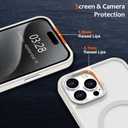 2 x Anuck Case for iPhone 15 Pro Max Case Magnetic Phone Case Compatible with MagSafe, Soft TPU Bumper Hard Translucent Matte Back Slim Fit Shockproof Protective Cover for Men Women Girls - Cream White