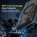 Caka for Samsung Galaxy Z Fold 7 Case [Compatible with MagSafe] [Hinge Protection] [Built-in Screen Protector] [Pen-Slot] Translucent Hard Shockproof Magnet Phone Cover for Zfold 7 - Black