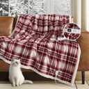 Heated Blanket Electric Throw 50''x60''Ultra Soft Plaid Flannel Fast Heating Electric Blanket with 10 Heat Levels & 10 Hrs Auto Off, ETL Certified, Keep Warm in Couch Bed Office (Red)