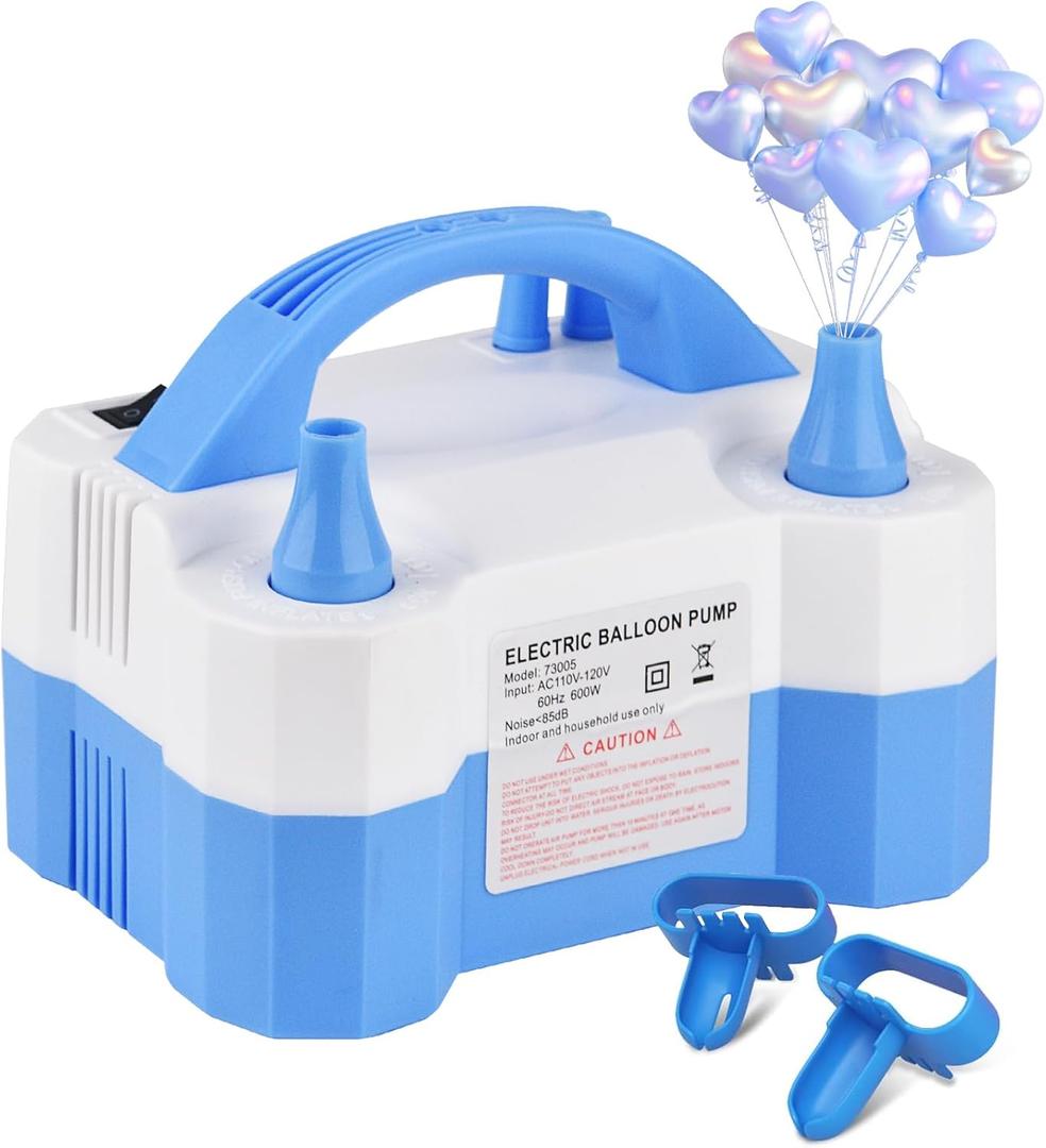 Electric Balloon Pump,Portable Electric Balloon Blower Machine Balloon Air Pump Dual Nozzle,for Birthday Shower Balloons Party Decorations