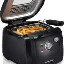 Hamilton Beach Cool Touch Electric Deep Fryer with Basket and Lid, 2 Liters / 8 Cups Oil Capacity, Adjustable Temperature, 1500 Watts for Fast Heat-up, viewing Window Easy to Clean, Black (35021)