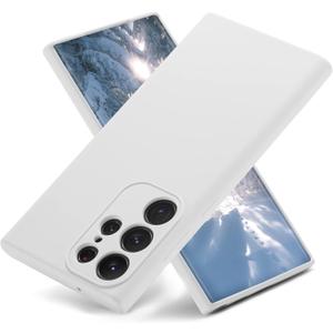 Varikke Compatible with Samsung Galaxy S23 Ultra Case Liquid Silicone, Skin Touch Gel Rubber Case with Soft Microfiber Lining, Cute Slim Full Camera Protection Cover, White