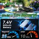 DEERC Fast RC Boat for Kids, 20+MPH, Capsize Recovery,24+ Mins, 9.84 x 3.58 x 2.76 inches