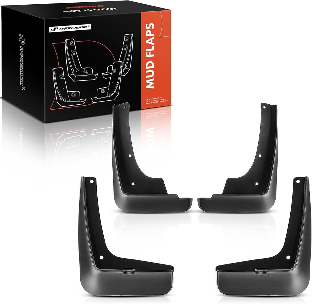 A-Premium Set of 4PCS Mud Flaps Splash Guards Mudguards Mudflaps with Hardware Kits Accessories Compatible with Hyundai Tucson, 2016-2020, Sport Utility, Black Color, Front LH RH and Rear LH RH
