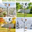 Upgraded Bird House Pole Heavy Duty Bird Feeder Pole Thickened Pole with 4 Hooks,Wind-Resistant Water Bowl,Mesh Tray,Y-Shape Platform Bird House Frame for Yard Garden Backyard(Not Include Birdhouse)