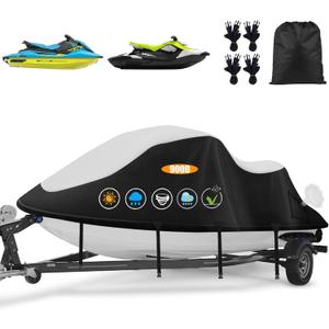 Jet Ski Cover 900D Waterproof for 2-3 Seater,Heavy Duty PWC Cover 136"-145"