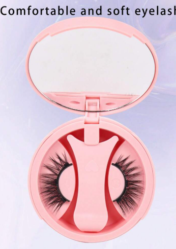 1 Pair Natural Cat Eye Magnetic False Eyelashes With Mirror 