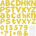 Colarr 216 Pcs Glitter Bulletin Board Letters for Classroom Numbers Alphabet 4 Inch Poster Board Letters with Adhesive Dots Punctuation Symbols Cutout Bulletin Display School Decor(Gold)
