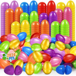 AuroTops 2024 Pcs Plastic Easter Eggs Bulk,2.3" 2000 Colorful Empty Easter Eggs Fillable and 24 Golden Eggs,Easter Basket Stuffers,Easter Egg Hunt,Community Party Favors,School Easter Activity Prizes
