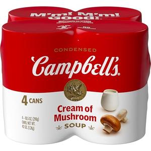 Campbell's Condensed Cream of Mushroom Soup, 10.5 Ounce Can (Pack of 24)