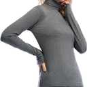 Femdouce Womens Turtleneck Long Sleeve Shirt Lightweight Slim Pullover Basic Undershirts Active Turtle Neck T-Shirts 2 Pack (L)